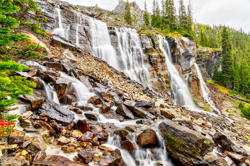 Seven Veils Falls at Lake O'Hara in the Canadian Rockies of Yoho National Park