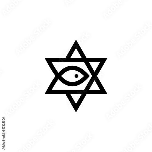 messianic judaism david star messiah fish logo vector icon illustration photo