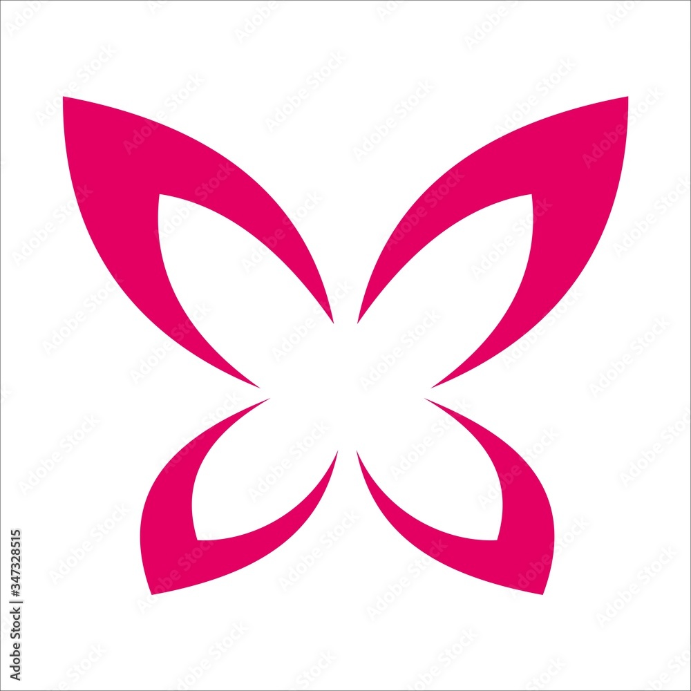 Abstract butterfly flower simple logo designs vector.
