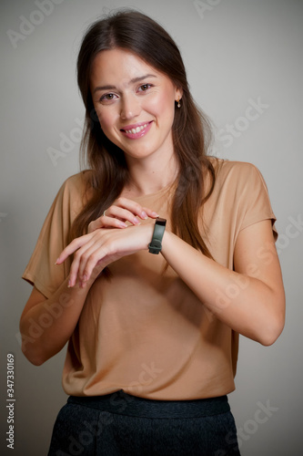 woman with Digital Watch