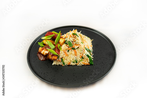 egg with rice, fried rice