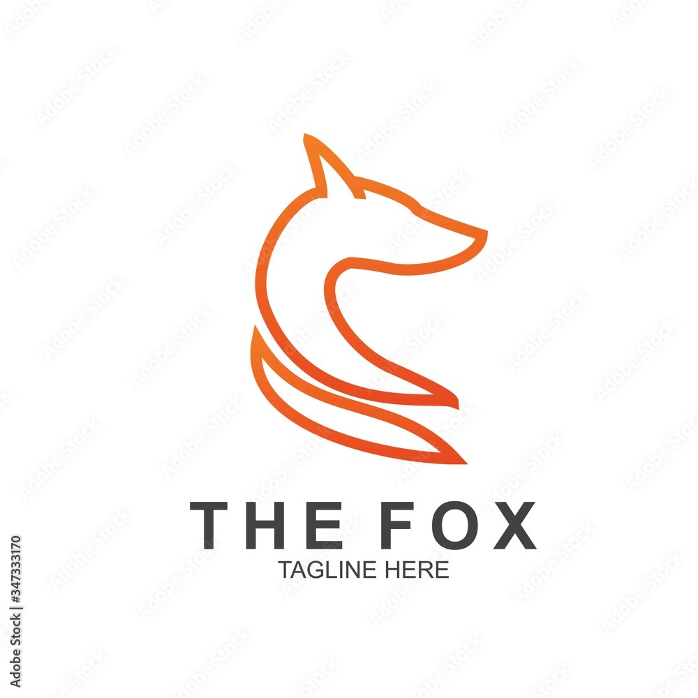 Fox logo with modern concept. Vector icon fox design Fox logo with modern concept. Vector icon fox design