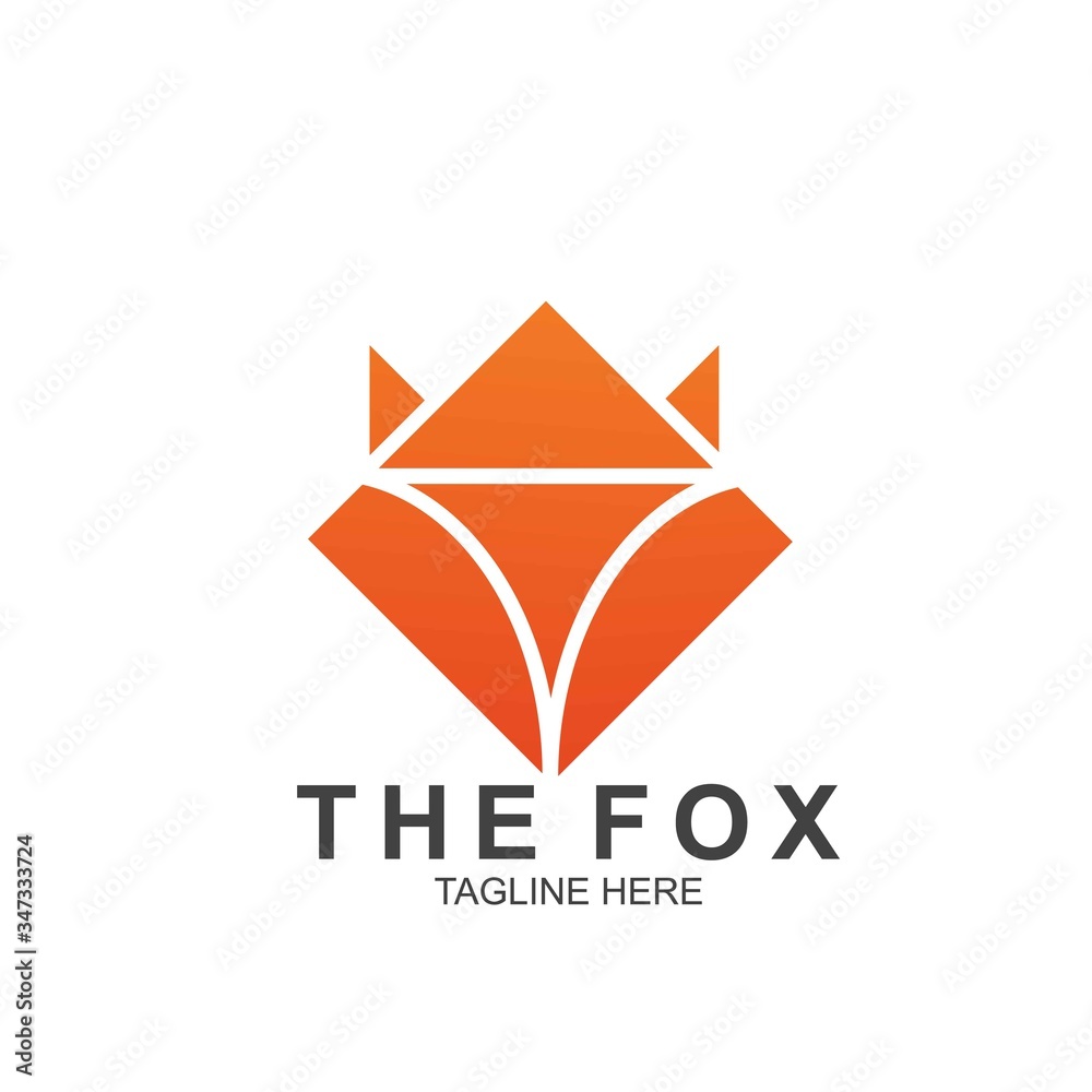 Fox logo with modern concept. Vector icon fox design Fox logo with modern concept. Vector icon fox design