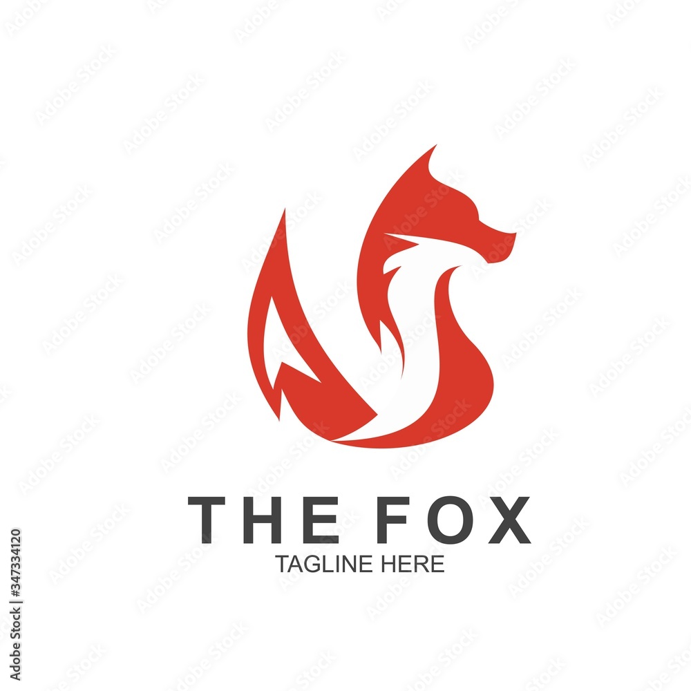 Fox logo with modern concept. Vector icon fox design Fox logo with modern concept. Vector icon fox design