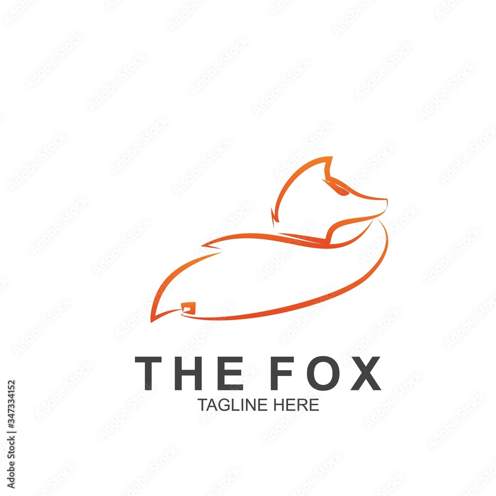 Fox logo with modern concept. Vector icon fox design