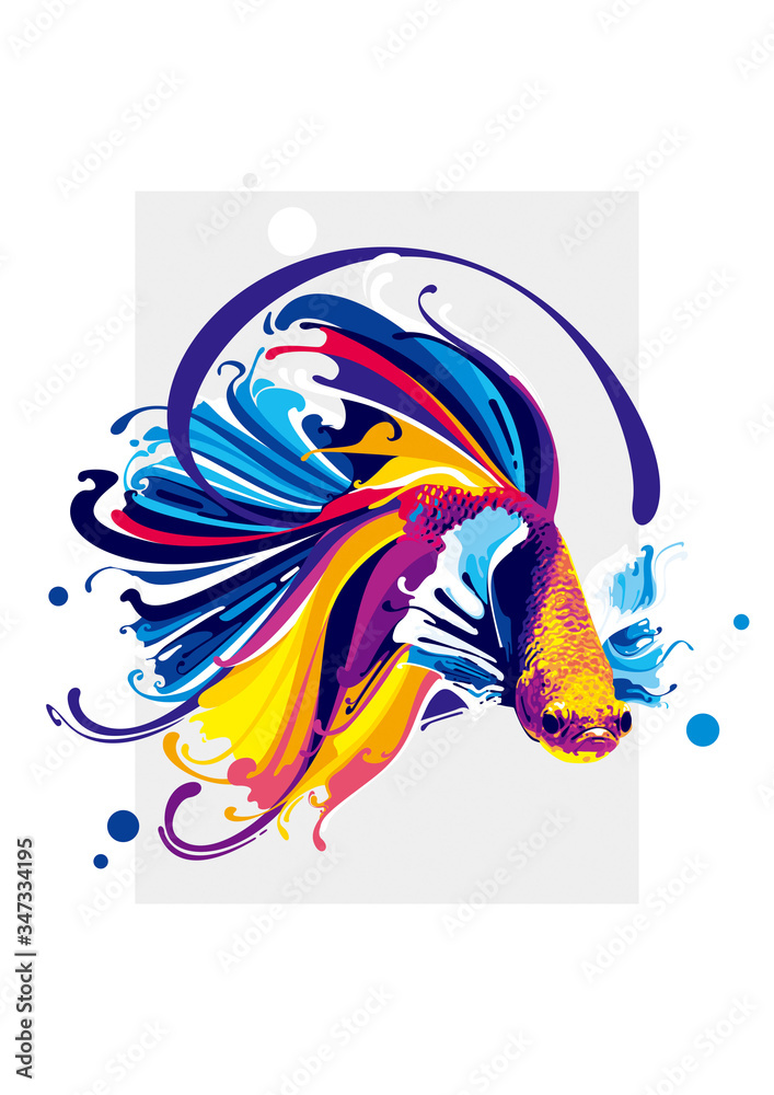 Obraz premium fish pop art vector illustration design