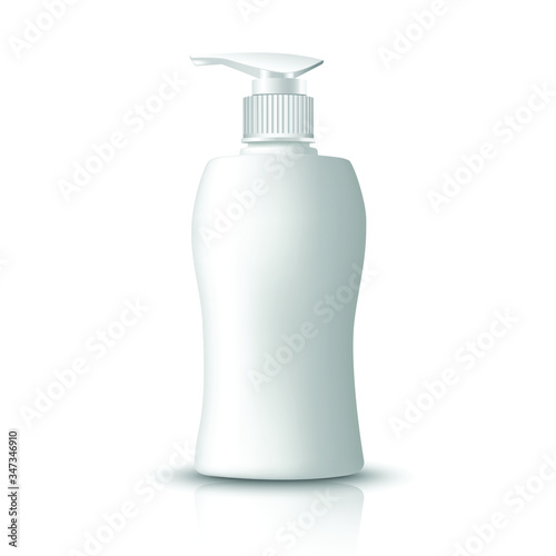 3d realistic white bottle packaging. Isolated on white background icon illustration.
