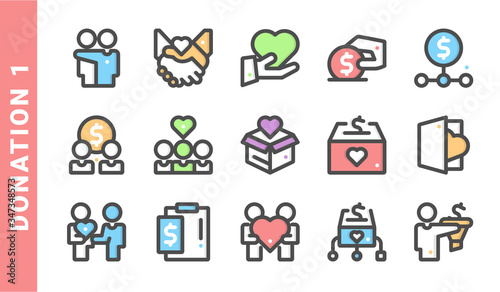 donation 1, elements of Donation and Charity icon set. Filled Outline Style. each made in 64x64 pixel