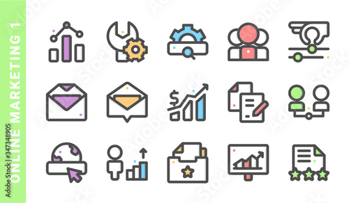 online marketing 1, elements of Online Marketing icon set. Filled Outline Style. each made in 64x64 pixel