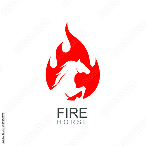 Fire horse logo design
