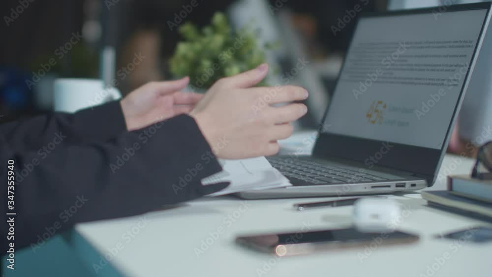 Employee throws report on boss table. Close up Employee throws report on boss table. Close up