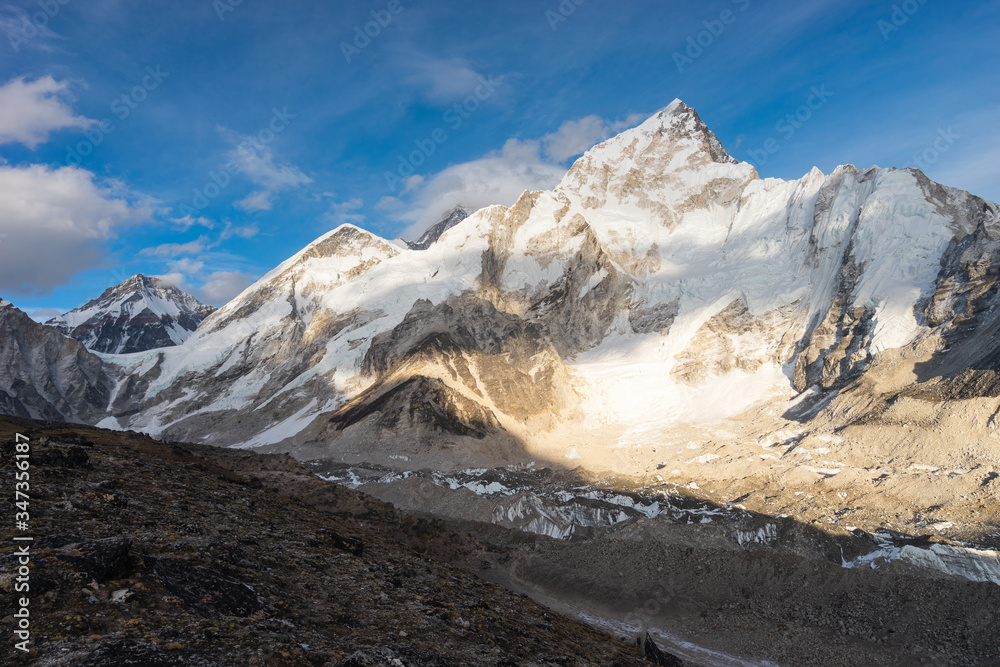 Himalaya mountains landscape view from Kalapattar view point in evening, Everest base camp trekking route, Nepal