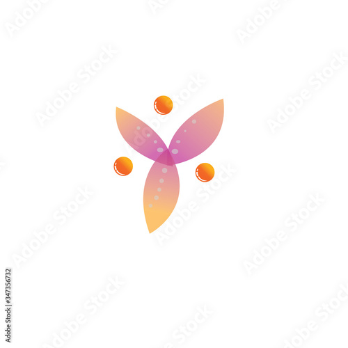 letter y abstract leaf illustration  color ball vector design