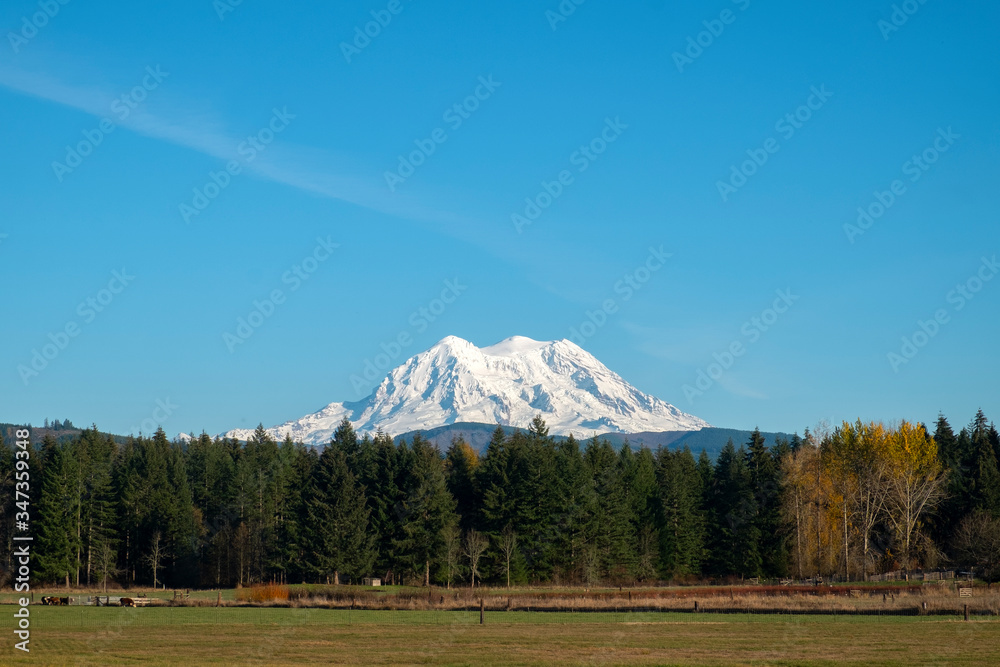 snow mountain  and sky