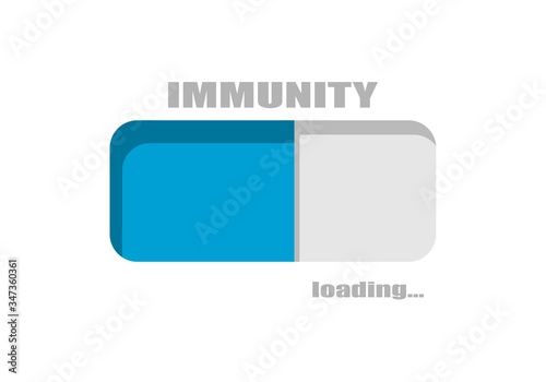The immunity level measuring. Progress or loading bar.