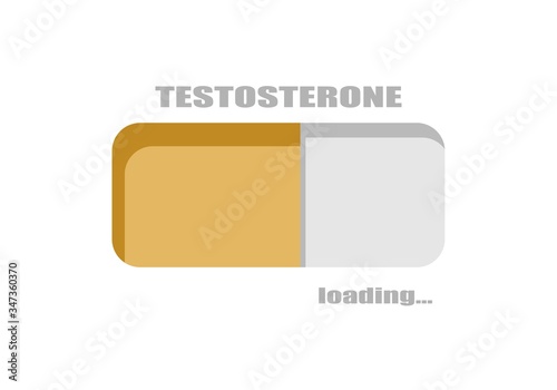 Hormone testosterone level measuring scale. Health care concept illustration. Progress or loading bar.