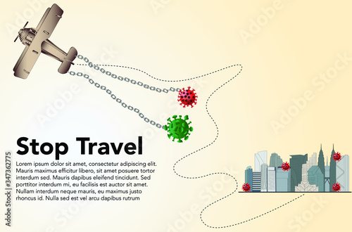 concept of the prohibition of flights, travels and movements during coronavirus crisis