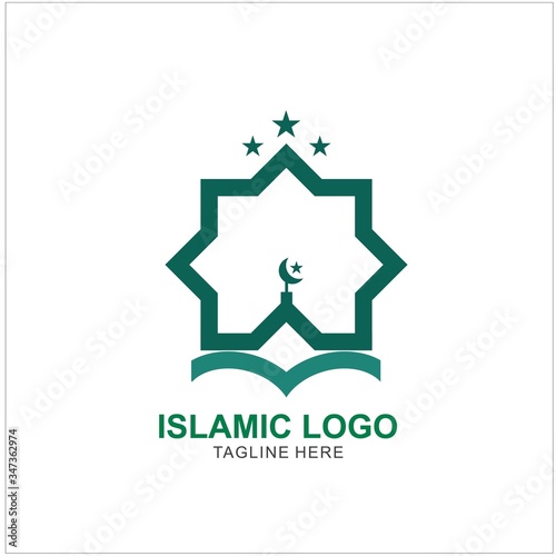 Islamic Logo Design Template. Mosque Icon Design Template