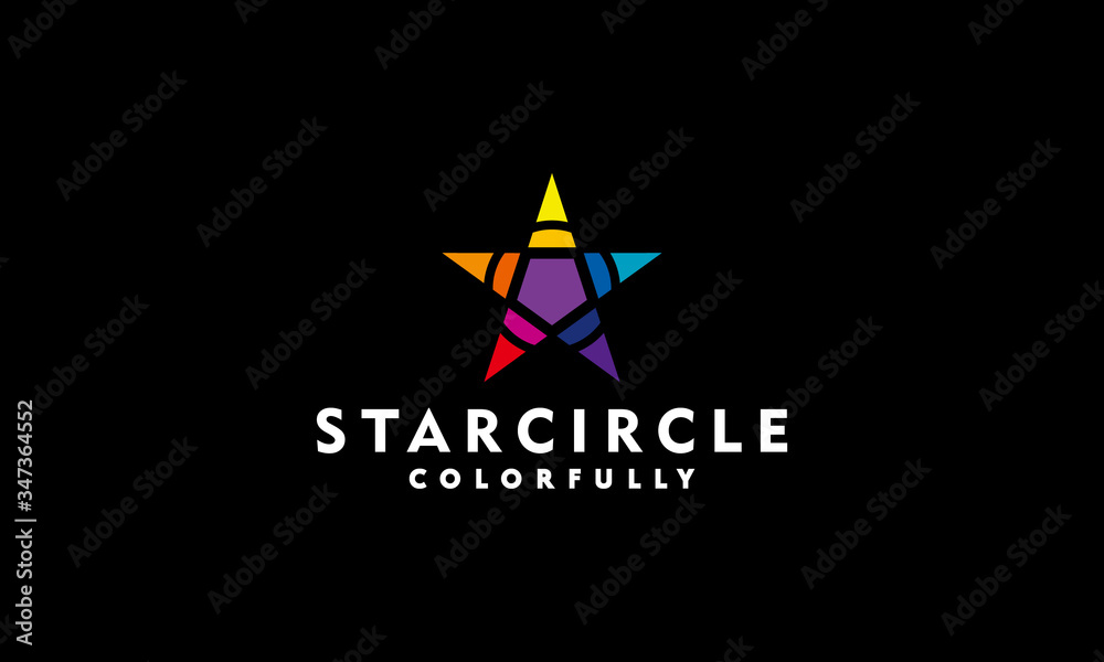 Obraz premium Star Colorful Logo Vector Design Template. Technology and Circle Icon. App Symbol For Company And business.