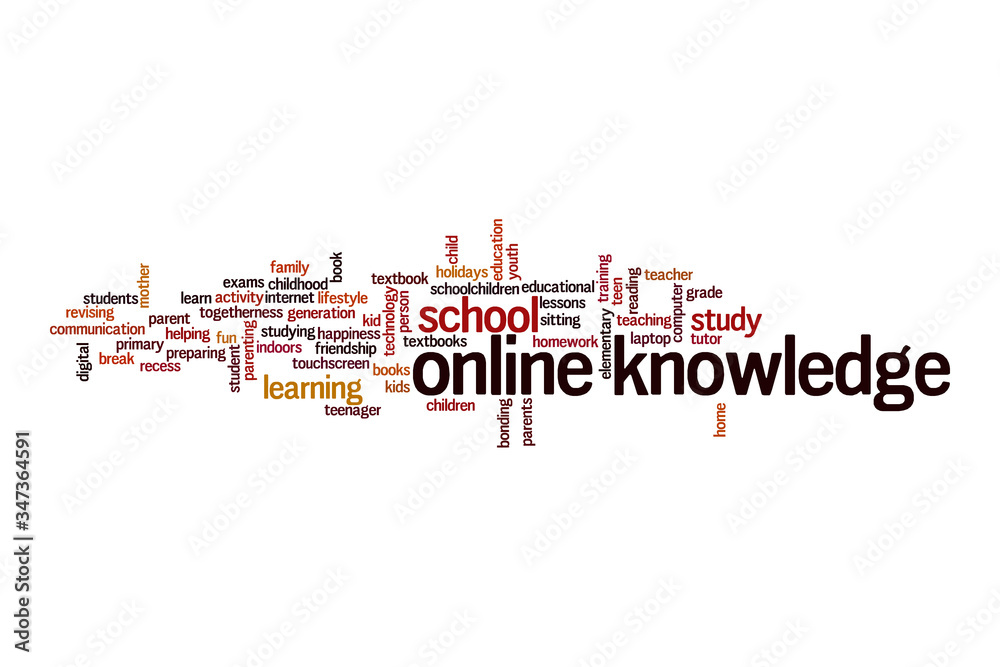 Online knowledge word cloud concept Online knowledge word cloud concept