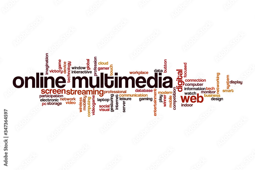 Online multimedia word cloud concept