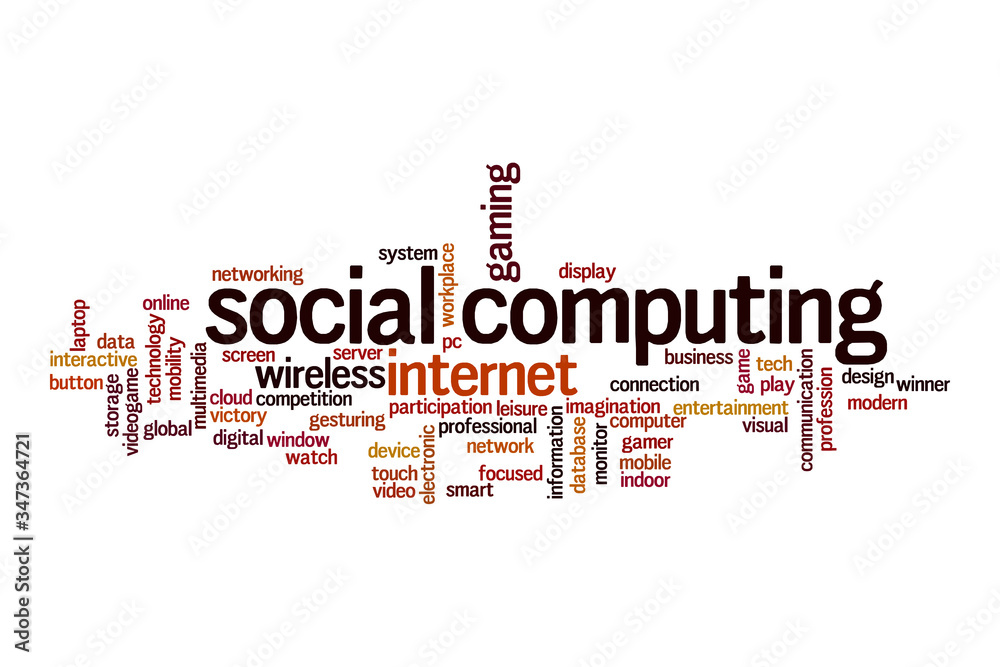 Social computing word cloud concept Social computing word cloud concept