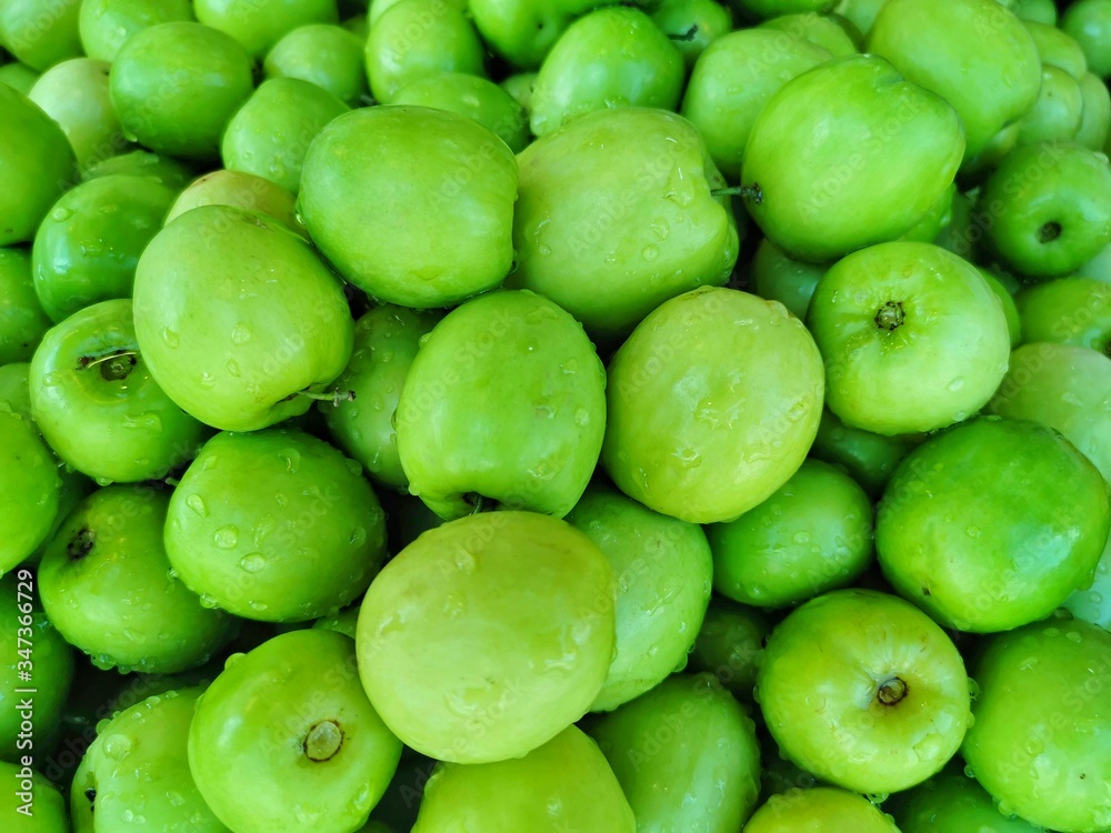 Fresh milk jujube green color sweet and crispy. Look like a green apple.