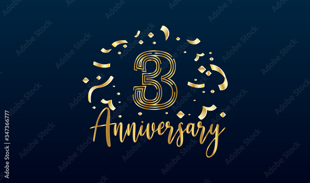 Anniversary celebration background. with the 3rd number in gold and ...