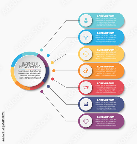 Business circle. timeline infographic icons designed for abstract background template milestone element modern diagram process technology digital marketing data presentation chart Vector
