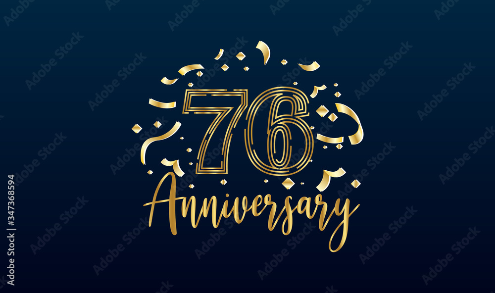 Anniversary celebration background. with the 76th number in gold and with the words golden anniversary celebration. Anniversary celebration background. with the 76th number in gold and with the words golden anniversary celebration.