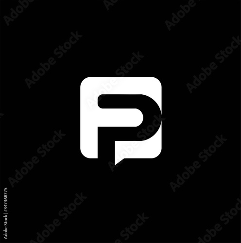  Letter Logo FP logo design vector image , letter fp box logo icon 