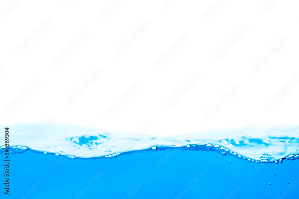 Abstract blue color water splashing isolated on white clean background,water splash