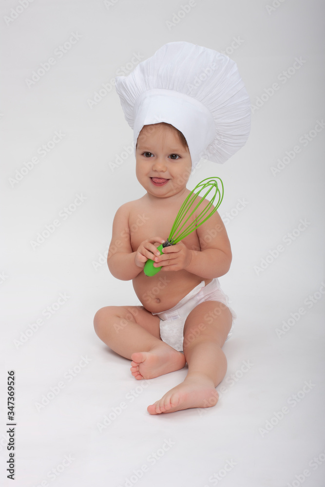 Little baby cook on an isolated background
Little baby cook on an isolated background