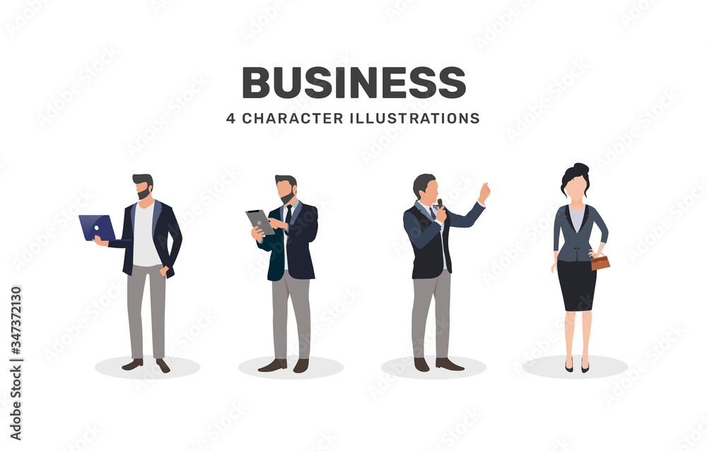 Business flat character man and woman illustration. Suitable for any purposes Business flat character man and woman illustration. Suitable for any purposes