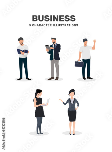 Business flat character man and woman illustration. Suitable for any purposes © kreevstock