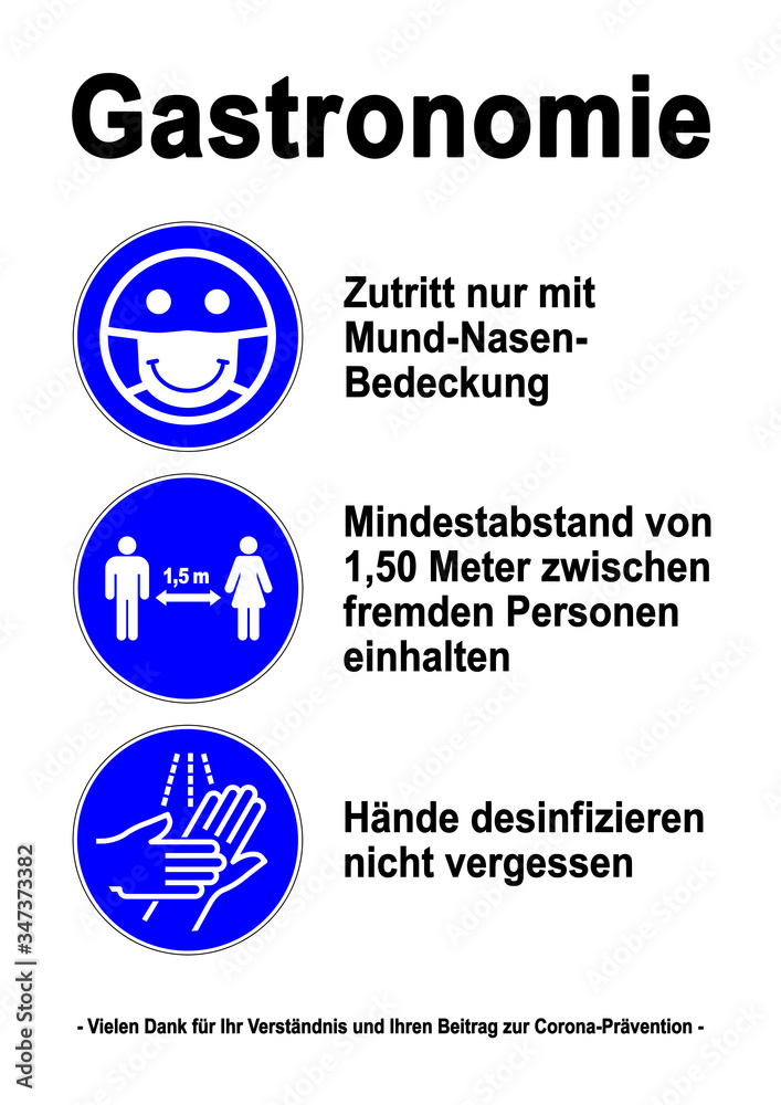 ds196 DiskretionSchild - Gastronomie Set Icons: Zutritt nur mit Mund-Nasen-Bedeckung / Mindestabstand 1,50 Meter zwischen fremden Personen / Hände desinfizieren - Druckvorlage DIN A2 A3 A4 - g9608 ds196 DiskretionSchild - Gastronomie Set Icons: Zutritt nur mit Mund-Nasen-Bedeckung / Mindestabstand 1,50 Meter zwischen fremden Personen / Hände desinfizieren - Druckvorlage DIN A2 A3 A4 - g9608