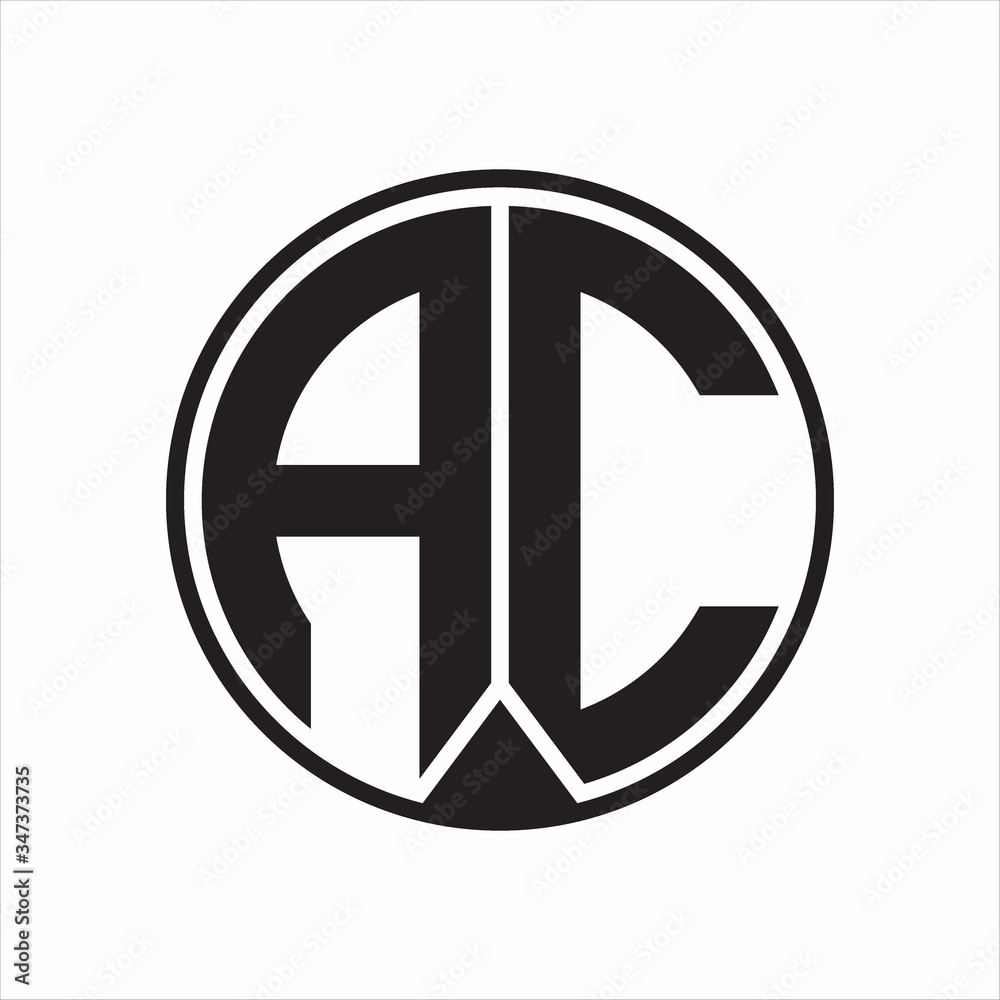AC Logo monogram circle with piece ribbon style on white background AC Logo monogram circle with piece ribbon style on white background