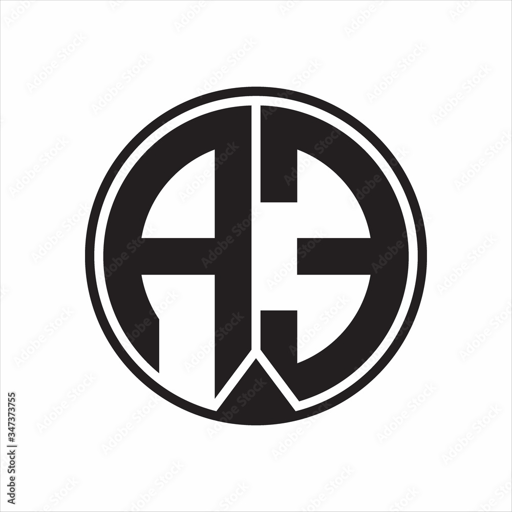AE Logo monogram circle with piece ribbon style on white background AE Logo monogram circle with piece ribbon style on white background