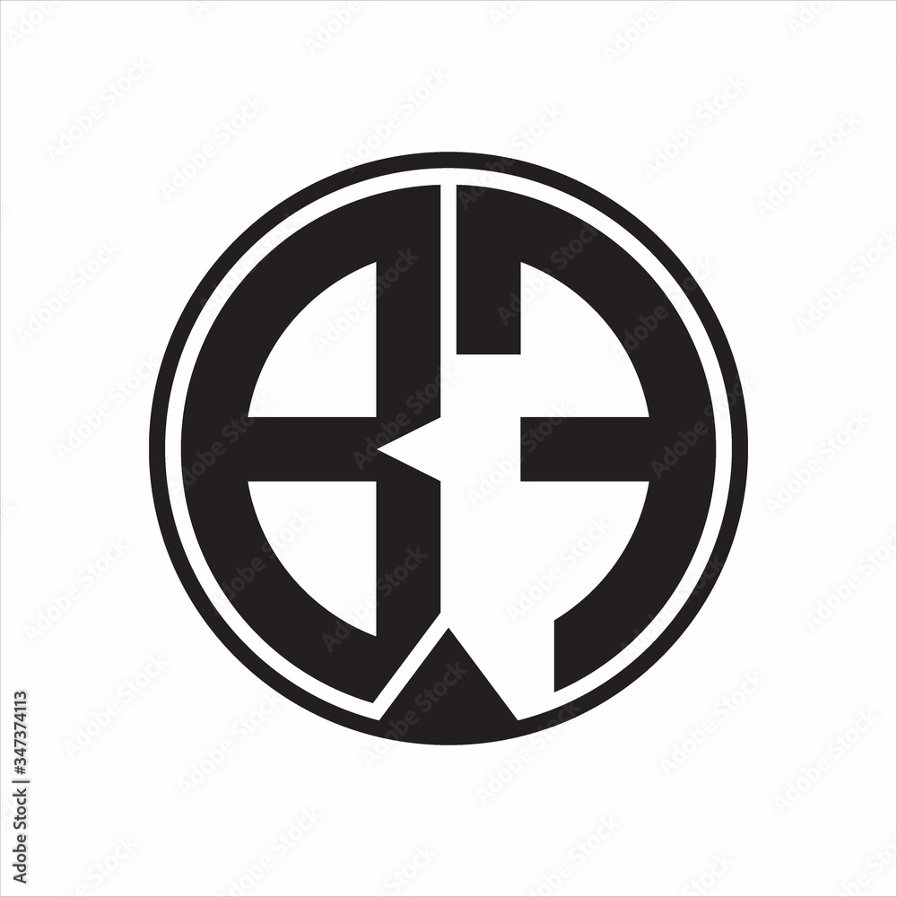 BF Logo monogram circle with piece ribbon style on white background BF Logo monogram circle with piece ribbon style on white background
