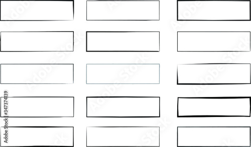 筆で描かれた手描きの四角いフレーム