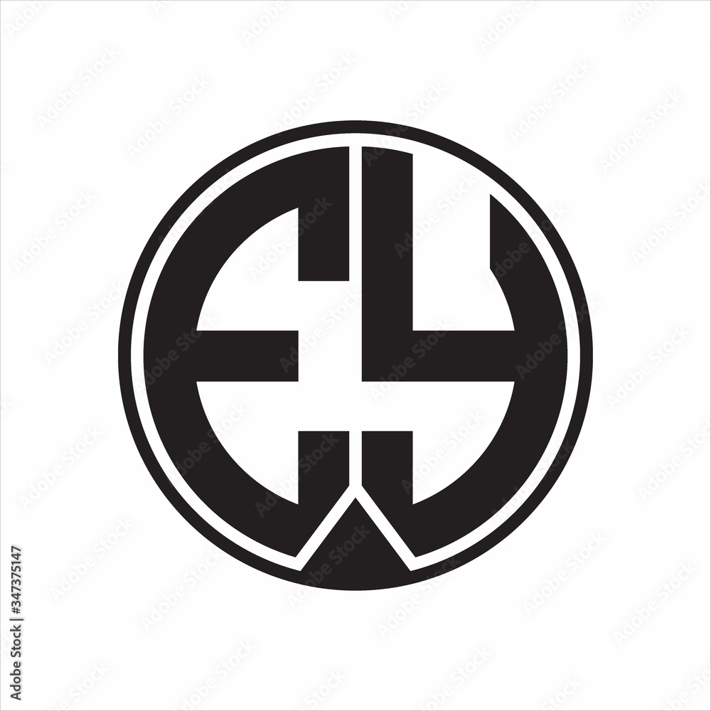 EY Logo monogram circle with piece ribbon style on white background EY Logo monogram circle with piece ribbon style on white background
