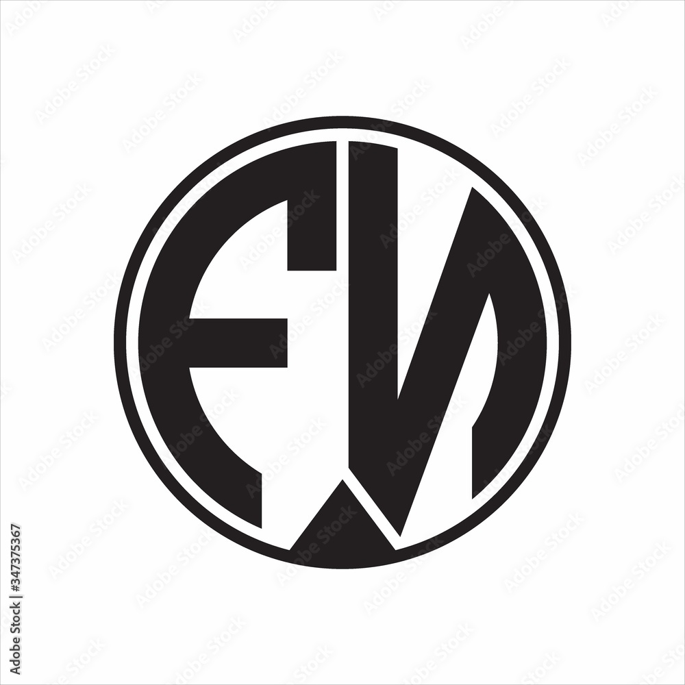 FN Logo monogram circle with piece ribbon style on white background FN Logo monogram circle with piece ribbon style on white background