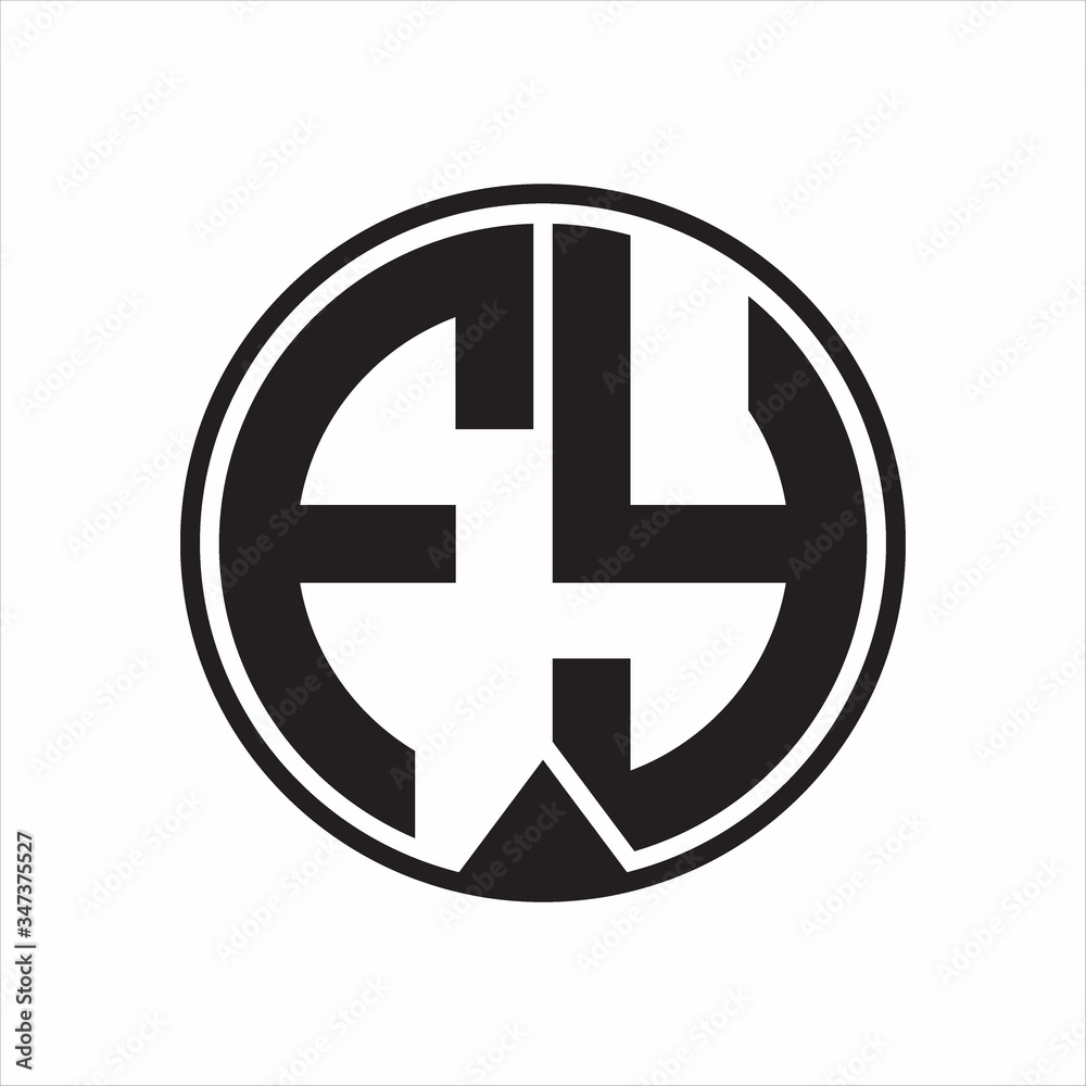 FY Logo monogram circle with piece ribbon style on white background FY Logo monogram circle with piece ribbon style on white background