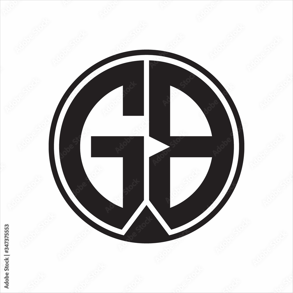 GB Logo monogram circle with piece ribbon style on white background GB Logo monogram circle with piece ribbon style on white background