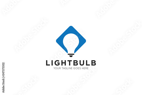 Creative idea bulb logo and icon vector illustration design template