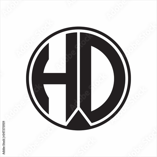 HD Logo monogram circle with piece ribbon style on white background