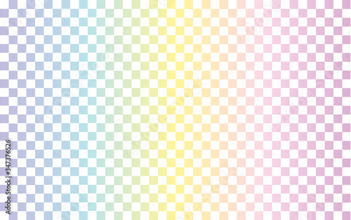 Checkerboard pattern vector backdrop. Soft colorful background with gradient pastel color palette. Regular shape. Illustration for banner, presentation template, wallpaper, text place and social media