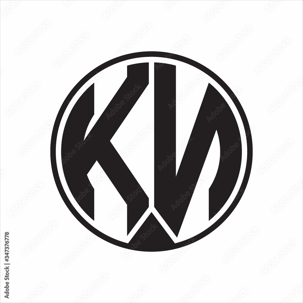 KN Logo monogram circle with piece ribbon style on white background KN Logo monogram circle with piece ribbon style on white background