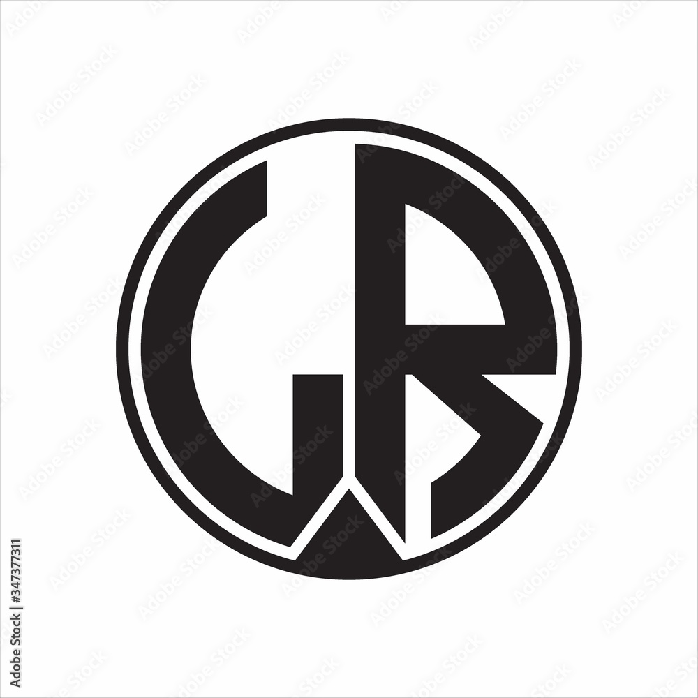 LR Logo monogram circle with piece ribbon style on white background LR Logo monogram circle with piece ribbon style on white background