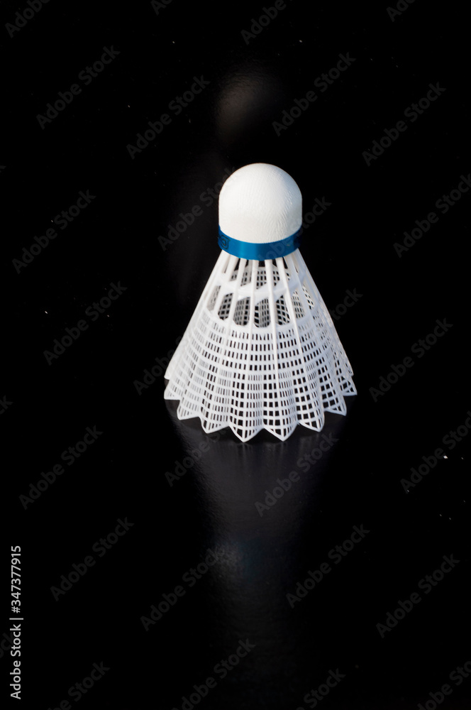 Shuttlecork plastic Badminton shuttlecock. Macro of a plastic shuttlecock isolated ...